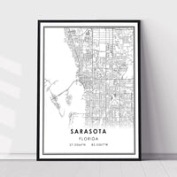 
              Sarasota, Florida Modern Map Print 
            