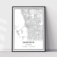 Sarasota, Florida Modern Map Print 