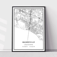 
              Mandeville, Louisiana Modern Map Print
            