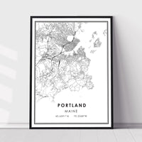 
              Portland, Maine Modern Map Print 
            