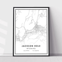 Jackson Hole, Wyoming Modern Map Print