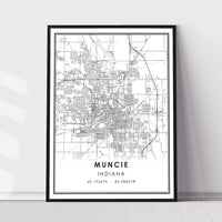 
              Muncie, Indiana Modern Map Print 
            