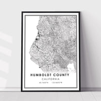 
              Humboldt County, California Modern Style Map Print 
            