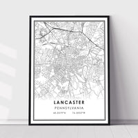 Lancaster, Pennsylvania Modern Map Print 