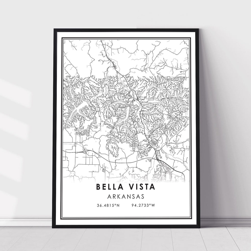 Bella Vista, Arkansas  Modern Map Print 