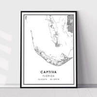 
              Captiva, Florida Modern Map Print 
            