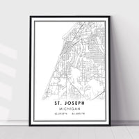 
              St. Joseph, Michigan Modern Map Print 
            