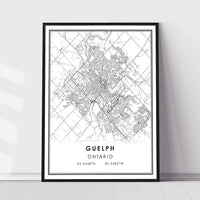 
              Guelph, Ontario Modern Style Map Print 
            