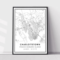 
              Charlottetown, Prince Edward Island Modern Style Map Print 
            