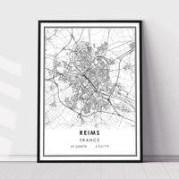 Reims, France Modern Style Map Print