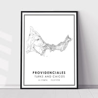 
              Providenciales, Turks and Caicos Islands Modern Style Map Print 
            