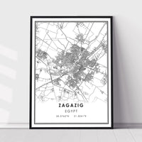 
              Zagazig, Egypt Modern Style Map Print 
            