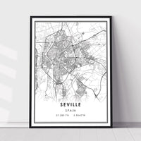 
              Seville, Spain Modern Style Map Print 
            