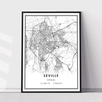 Seville, Spain Modern Style Map Print 