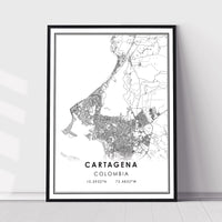 
              Cartagena, Colombia Modern Map Print 
            