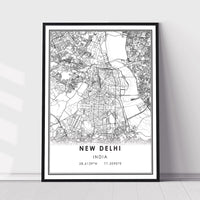 
              New Delhi, India Modern Style Map Print 
            