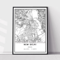 New Delhi, India Modern Style Map Print 