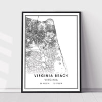 
              Virginia Beach, Virginia Modern Map Print 
            