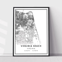 Virginia Beach, Virginia Modern Map Print 