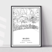 
              Biloxi, Mississippi Modern Map Print
            