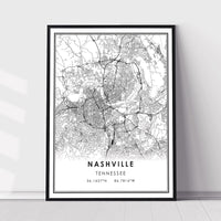 
              Nashville, Tennessee Modern Map Print
            