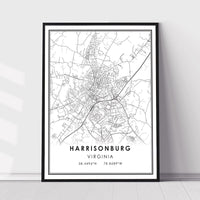 
              Harrisonburg, Virginia Modern Map Print 
            