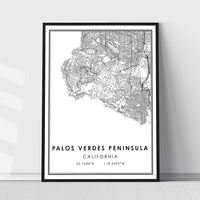 
              Palos Verdes Peninsula Modern Map Print 
            