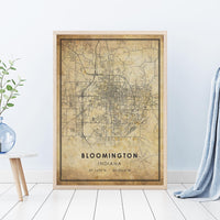 
              Bloomington, Indiana Vintage Style Map Print
            