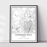 
              Cuyahoga Falls, Ohio Modern Map Print 
            