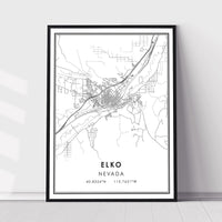 
              Elko, Nevada Modern Map Print 
            