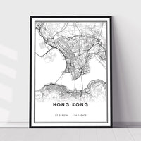 
              Hong Kong, Modern Style Map Print 
            