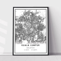 
              Kuala Lumpur, Malaysia Modern Style Map Print
            