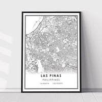 
              Las Pinas, Philippines Modern Style Map Print 
            