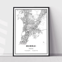 
              Mumbai, India Modern Style Map Print 
            
