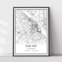 Can Tho, Vietnam Modern Style Map Print 