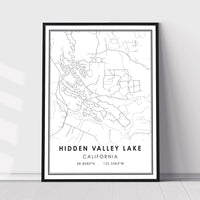 
              Hidden Valley Lake, California Modern Map Print 
            