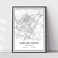 
              Bowling Green, Kentucky Modern Map Print 
            