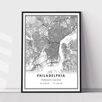 Philadelphia, Pennsylvania Modern Map Print 