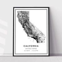 
              California, United States Modern Style Map Print 
            