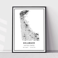 
              Delaware, United States Modern Style Map Print 
            