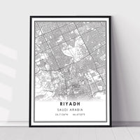 
              Riyadh, Saudi Arabia Modern Style Map Print 
            