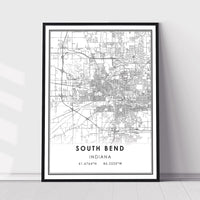 
              South Bend, Indiana Modern Map Print 
            