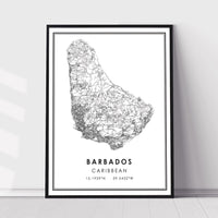 
              Barbados, Caribbean Modern Style Map Print 
            