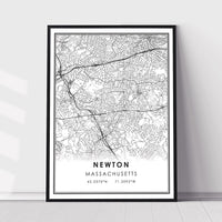 
              Newton, Massachusetts Modern Map Print
            