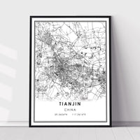 
              Tianjin, China Modern Style Map Print 
            