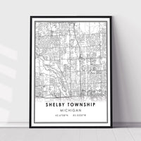 Shelby Township, Michigan Modern Map Print 