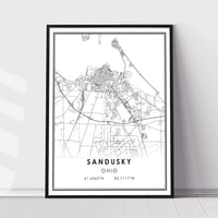
              Sandusky, Ohio Modern Map Print
            