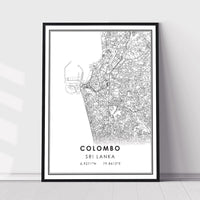 
              Colombo, Sri Lanka Modern Style Map Print 
            