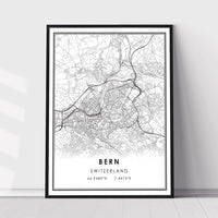 
              Bern, Switzerland Modern Style Map Print 
            