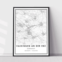 
              Vaihingen an der Enz, Germany Modern Style Map Print 
            